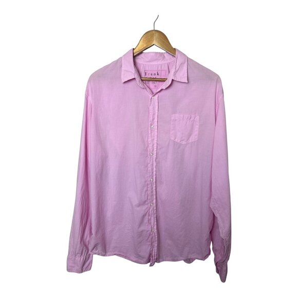 Frank & Eileen "Luke" Button-up Men's Mineral Wash Pink 100% Cotton Shirt - Picture 1 of 8